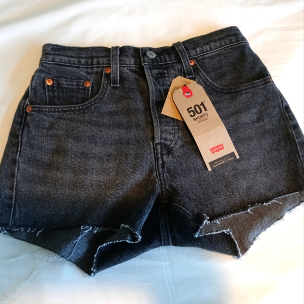 Levis Black denim shorts